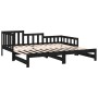 Sofá cama extraíble madera maciza de pino negro 2x(90x200) cm de vidaXL, Camas y somieres - Ref: Foro24-820745, Precio: 176,4...