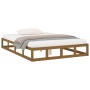 Estructura de cama madera maciza marrón miel 120x200 cm de vidaXL, Camas y somieres - Ref: Foro24-820794, Precio: 139,99 €, D...