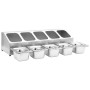 Gastronorm tray support with 5 1/6 stainless steel trays by vidaXL, Kitchen utensil containers - Ref: Foro24-51222, Price: 10...