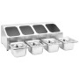 Soporte bandeja Gastronorm con 4 bandejas 1/6 acero inoxidable de vidaXL, Contenedores para utensilios de cocina - Ref: Foro2...