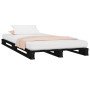 Cama de palets madera maciza pino negra pequeña 75x190 cm de vidaXL, Camas y somieres - Ref: Foro24-821421, Precio: 120,99 €,...