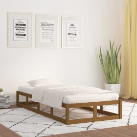 Brown solid wood single bed frame 90x190 cm by vidaXL, Beds and slatted bases - Ref: Foro24-820829, Price: 101,99 €, Discount: %