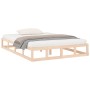 Estructura de cama doble de madera maciza 140x190 cm de vidaXL, Camas y somieres - Ref: Foro24-820841, Precio: 89,71 €, Descu...