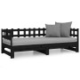 Sofá cama extraíble madera maciza de pino negro 2x(90x200) cm de vidaXL, Camas y somieres - Ref: Foro24-820775, Precio: 161,4...