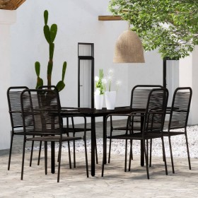 Juego de comedor de jardín 5 piezas negro de vidaXL, Conjuntos de jardín - Ref: Foro24-3099140, Precio: 392,99 €, Descuento: %