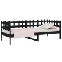 Solid black pine wood sofa bed 80x200 cm by vidaXL, Beds and slatted bases - Ref: Foro24-820755, Price: 84,23 €, Discount: %