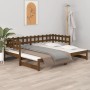 Sofá cama extraíble madera maciza pino marrón miel 2x(90x190)cm de vidaXL, Camas y somieres - Ref: Foro24-820779, Precio: 153...