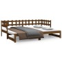 Sofá cama extraíble madera maciza pino marrón miel 2x(90x190)cm de vidaXL, Camas y somieres - Ref: Foro24-820779, Precio: 153...