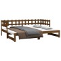 Sofá cama extraíble madera maciza pino marrón miel 2x(90x190)cm de vidaXL, Camas y somieres - Ref: Foro24-820779, Precio: 153...