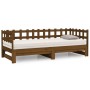 Sofá cama extraíble madera maciza pino marrón miel 2x(90x190)cm de vidaXL, Camas y somieres - Ref: Foro24-820779, Precio: 153...