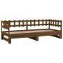 Sofá cama extraíble madera maciza pino marrón miel 2x(90x190)cm de vidaXL, Camas y somieres - Ref: Foro24-820779, Precio: 153...