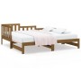 Sofá cama extraíble madera de pino marrón miel 2x(80x200) cm de vidaXL, Camas y somieres - Ref: Foro24-820739, Precio: 164,63...