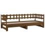 Sofá cama extraíble madera maciza de pino marrón 2x(90x200) cm de vidaXL, Camas y somieres - Ref: Foro24-820774, Precio: 165,...