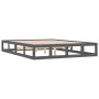 Estructura de cama doble madera maciza gris 135x190 cm de vidaXL, Camas y somieres - Ref: Foro24-820838, Precio: 128,91 €, De...