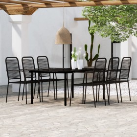 Garden dining set 7 pieces black by vidaXL, Garden sets - Ref: Foro24-3099141, Price: 516,90 €, Discount: %