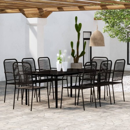 Juego de comedor de jardín 9 piezas negro de vidaXL, Conjuntos de jardín - Ref: Foro24-3099142, Precio: 603,99 €, Descuento: %