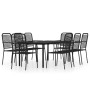 Juego de comedor de jardín 9 piezas negro de vidaXL, Conjuntos de jardín - Ref: Foro24-3099142, Precio: 603,99 €, Descuento: %