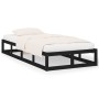 Black solid wood bed frame 100x200 cm by vidaXL, Beds and slatted bases - Ref: Foro24-820790, Price: 84,71 €, Discount: %