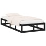 Black solid wood bed frame 100x200 cm by vidaXL, Beds and slatted bases - Ref: Foro24-820790, Price: 84,71 €, Discount: %