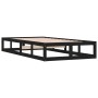 Black solid wood bed frame 100x200 cm by vidaXL, Beds and slatted bases - Ref: Foro24-820790, Price: 84,71 €, Discount: %