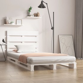 Estructura de cama madera maciza pino blanco 75x190 cm de vidaXL, Camas y somieres - Ref: Foro24-3120158, Precio: 141,99 €, D...