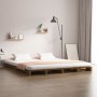 Cama de palets de madera maciza de pino marrón miel 200x200 cm de vidaXL, Camas y somieres - Ref: Foro24-821415, Precio: 194,...