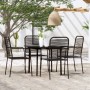 Juego de comedor de jardín 5 piezas negro de vidaXL, Conjuntos de jardín - Ref: Foro24-3099144, Precio: 279,06 €, Descuento: %