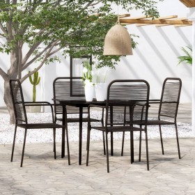 5-piece black garden dining set by vidaXL, Garden sets - Ref: Foro24-3099144, Price: 279,06 €, Discount: %