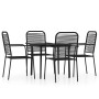 Juego de comedor de jardín 5 piezas negro de vidaXL, Conjuntos de jardín - Ref: Foro24-3099144, Precio: 279,06 €, Descuento: %