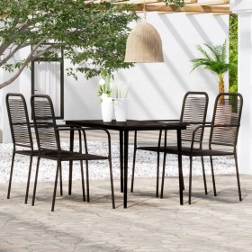 Garden dining set 5 pieces black by vidaXL, Garden sets - Ref: Foro24-3099145, Price: 315,42 €, Discount: %