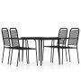 Juego de comedor de jardín 5 piezas negro de vidaXL, Conjuntos de jardín - Ref: Foro24-3099145, Precio: 315,42 €, Descuento: %