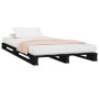 Solid black pine wood pallet bed 100x200 cm by vidaXL, Beds and slatted bases - Ref: Foro24-821386, Price: 120,02 €, Discount: %