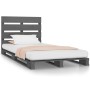 Estructura de cama madera maciza de pino gris 100x200 cm de vidaXL, Camas y somieres - Ref: Foro24-3120124, Precio: 175,07 €,...