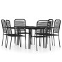 7-piece black garden dining set by vidaXL, Garden sets - Ref: Foro24-3099146, Price: 415,54 €, Discount: %