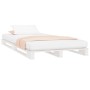 Cama de palets madera maciza pino blanca pequeña 75x190 cm de vidaXL, Camas y somieres - Ref: Foro24-821418, Precio: 84,99 €,...