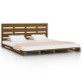 Honey brown solid pine wood bed frame 150x200 cm by vidaXL, Beds and slatted bases - Ref: Foro24-3120140, Price: 203,73 €, Di...