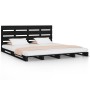 Estructura de cama madera maciza de pino negro 135x190 cm de vidaXL, Camas y somieres - Ref: Foro24-3120166, Precio: 220,99 €...