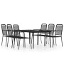 Juego de comedor de jardín 7 piezas negro de vidaXL, Conjuntos de jardín - Ref: Foro24-3099147, Precio: 501,34 €, Descuento: %