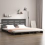 Solid gray pine wood bed frame 135x190 cm by vidaXL, Beds and slatted bases - Ref: Foro24-3120164, Price: 217,99 €, Discount: %