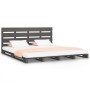 Estructura de cama madera maciza de pino gris 135x190 cm de vidaXL, Camas y somieres - Ref: Foro24-3120164, Precio: 217,51 €,...