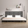 Solid gray pine wood bed frame 135x190 cm by vidaXL, Beds and slatted bases - Ref: Foro24-3120164, Price: 217,99 €, Discount: %