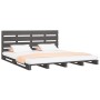 Solid gray pine wood bed frame 135x190 cm by vidaXL, Beds and slatted bases - Ref: Foro24-3120164, Price: 217,99 €, Discount: %