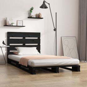 Estructura de cama madera maciza de pino negro 100x200 cm de vidaXL, Camas y somieres - Ref: Foro24-3120126, Precio: 156,99 €...