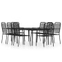 Juego de comedor de jardín 9 piezas negro de vidaXL, Conjuntos de jardín - Ref: Foro24-3099148, Precio: 594,99 €, Descuento: %