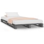 Cama de palets madera maciza pino gris pequeña 75x190 cm de vidaXL, Camas y somieres - Ref: Foro24-821419, Precio: 105,37 €, ...