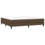 Dark brown fabric bed frame 200x200 cm by vidaXL, Beds and slatted bases - Ref: Foro24-3120543, Price: 123,99 €, Discount: %