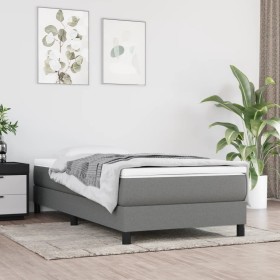 Estructura de cama de tela gris oscuro 100x200 cm de vidaXL, Camas y somieres - Ref: Foro24-3120493, Precio: 91,19 €, Descuen...