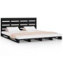 Solid black pine wood bed frame 200x200 cm by vidaXL, Beds and slatted bases - Ref: Foro24-3120156, Price: 267,43 €, Discount: %