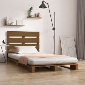 Honey brown pine solid wood bed frame 100x200 cm by vidaXL, Beds and slatted bases - Ref: Foro24-3120125, Price: 177,88 €, Di...