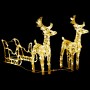 Weihnachtsdekoration mit Rentieren und Schlitten aus Acryl mit 320 LEDs von vidaXL, Weihnachtsbeleuchtung - Ref: Foro24-31004...